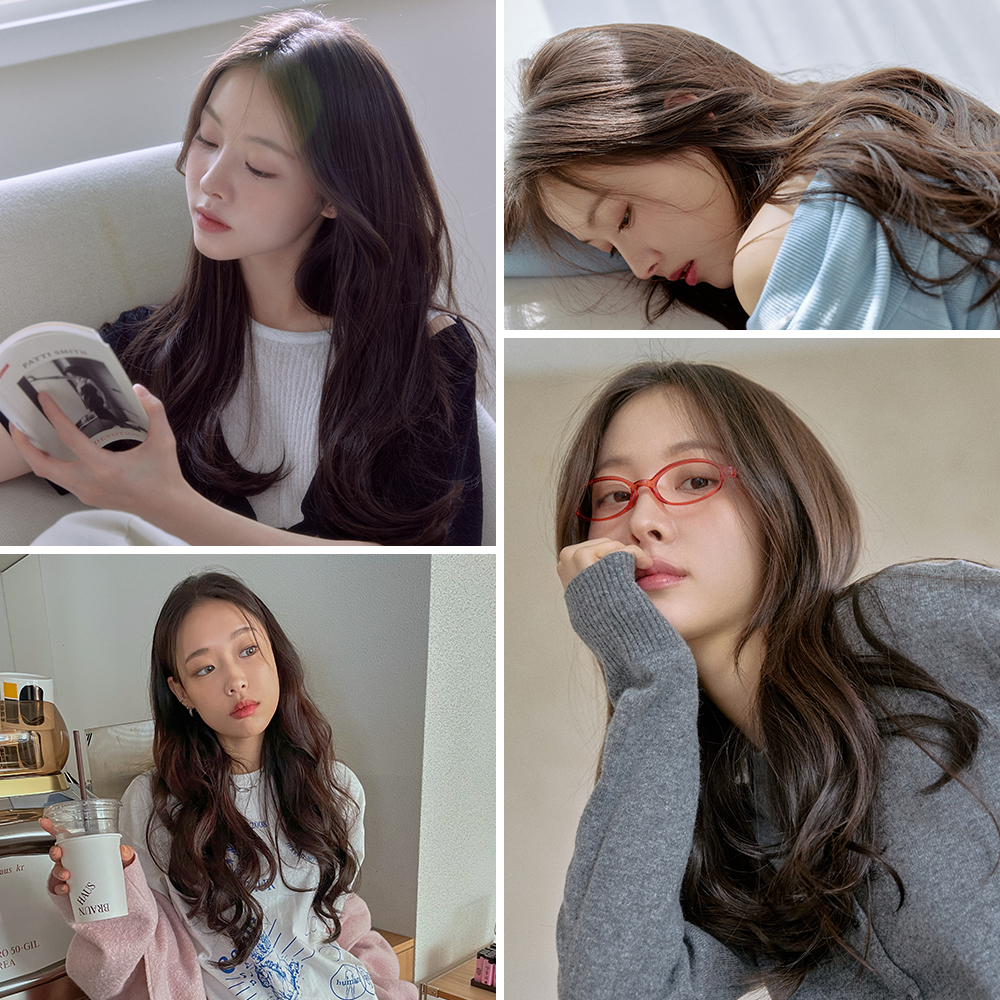 붙임머리 피스 가발 세트 헤어피스 웨딩 부분 똑딱이 셀프 긴머리 웨이브 - 상품 이미지
