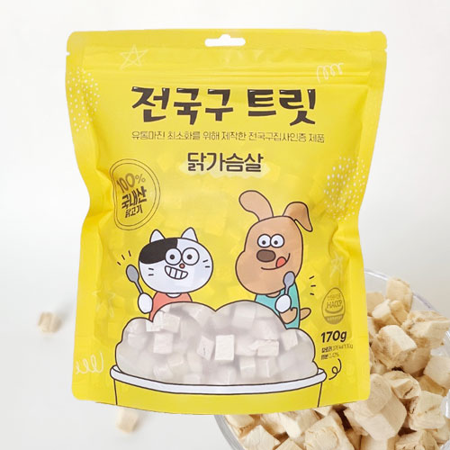 jgg 전국구트릿 강아지 고양이 국내산 동결건조 간식 닭가슴살+북어 2종콤보, 290g, 1개 - 상세 이미지 2