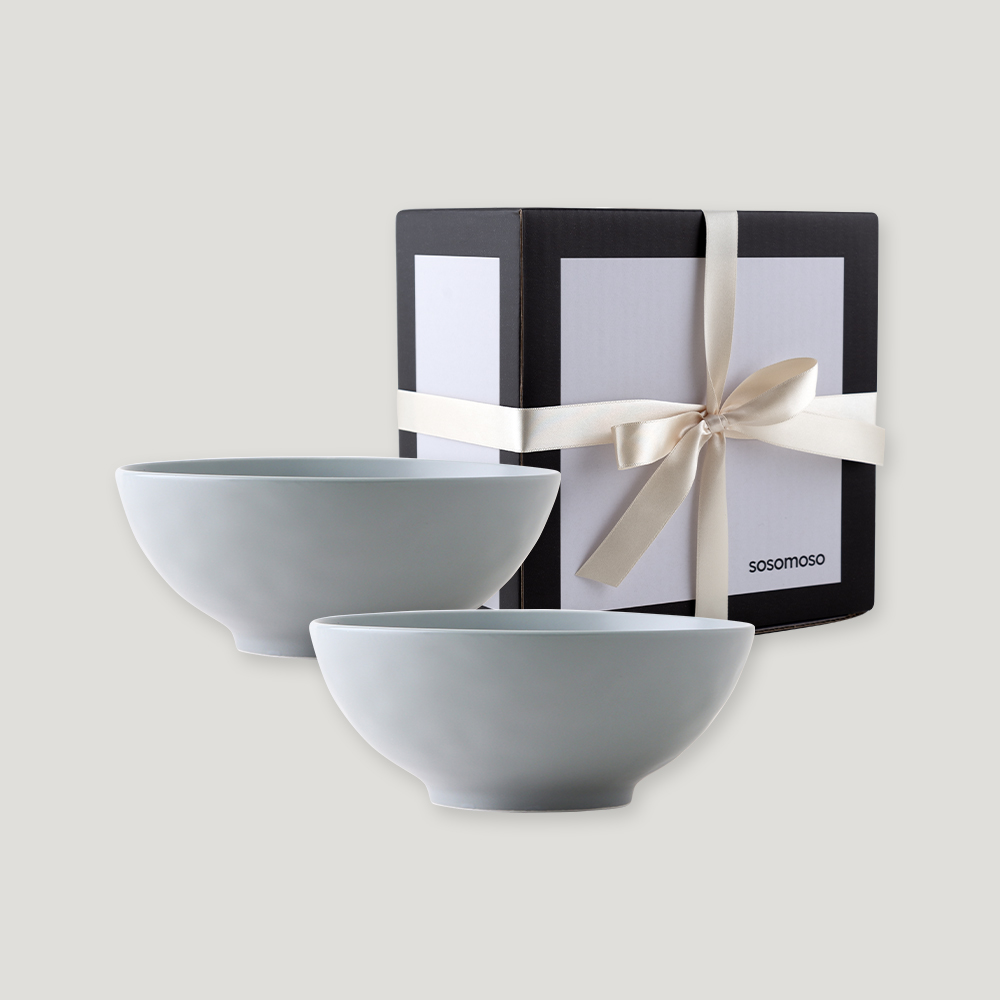 소소모소 너울 면기 2P 홈세트 우동 라면 그릇 선물 세트 (3colors) - 상세 이미지 2