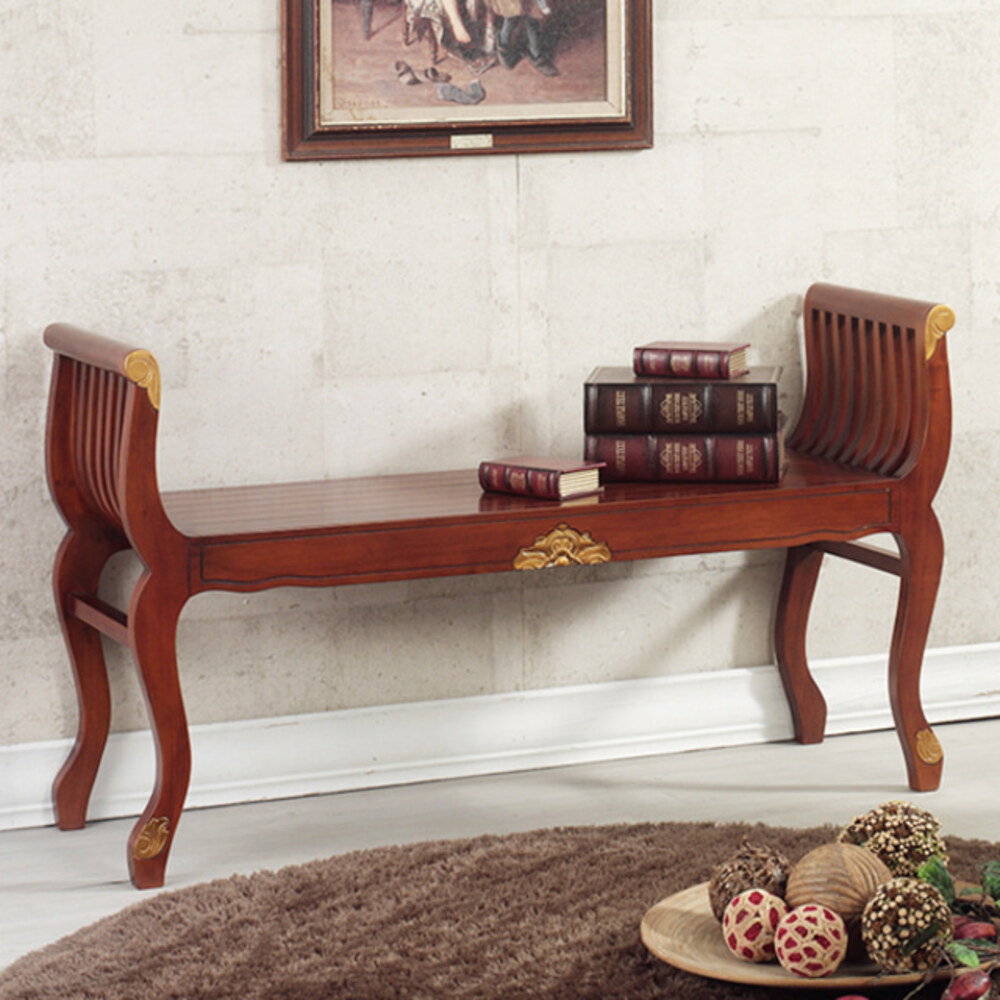 까사홈 라베 원목 2인 벤치의자