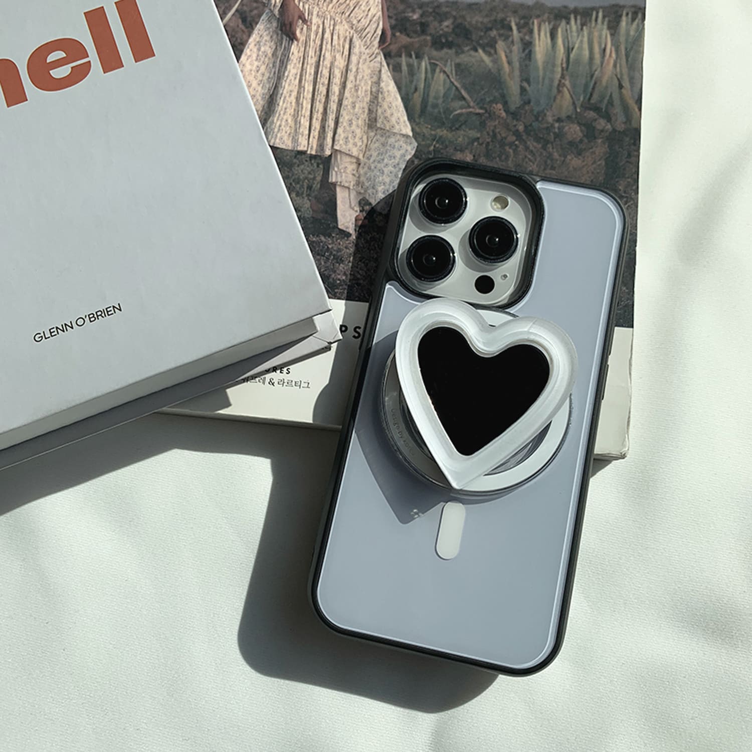 아이폰15 프로 맥세이프 케이스 하드 스웨이드 체리 블라썸 - 상세 이미지 3