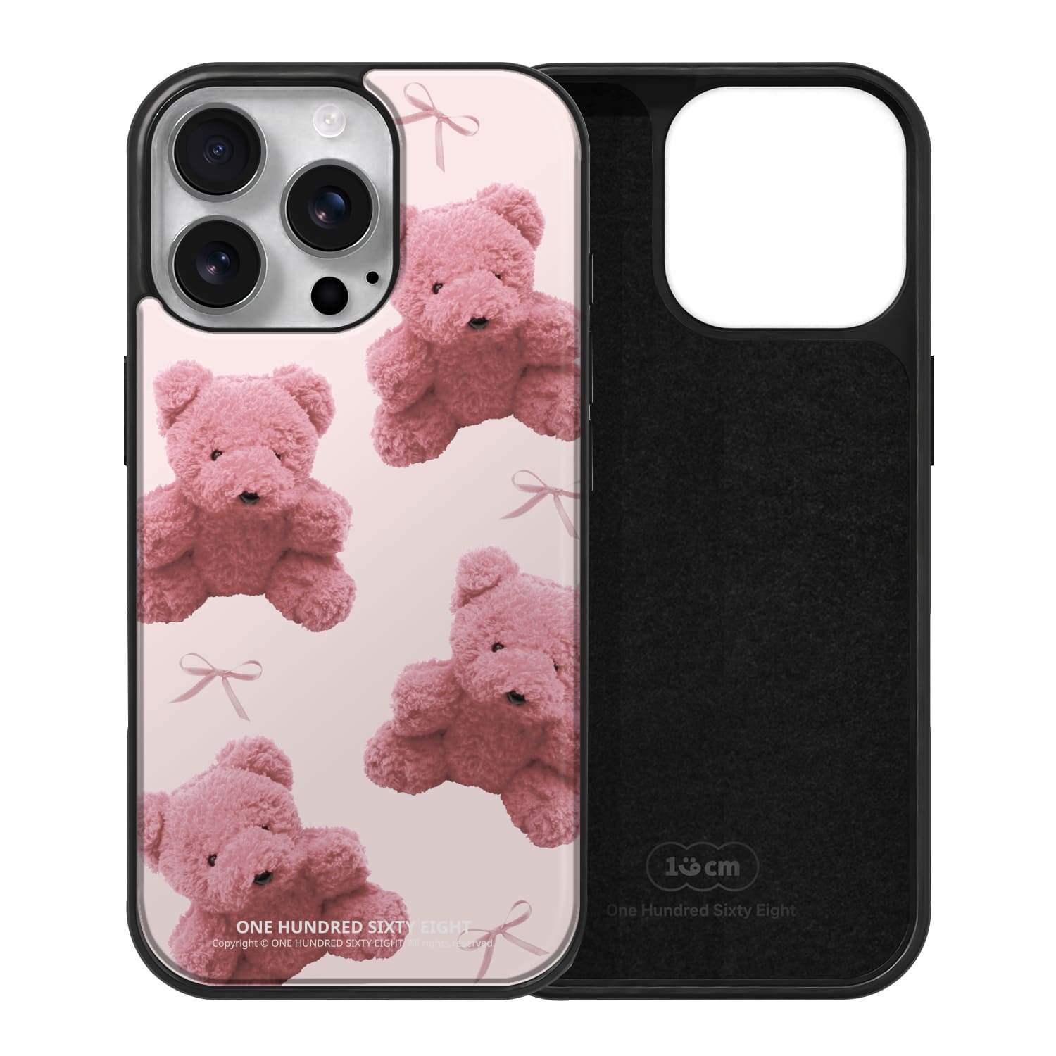 아이폰15 프로 케이스 맥세이프 우정 스웨이드 러블리 핑크베어 - 상세 이미지 2