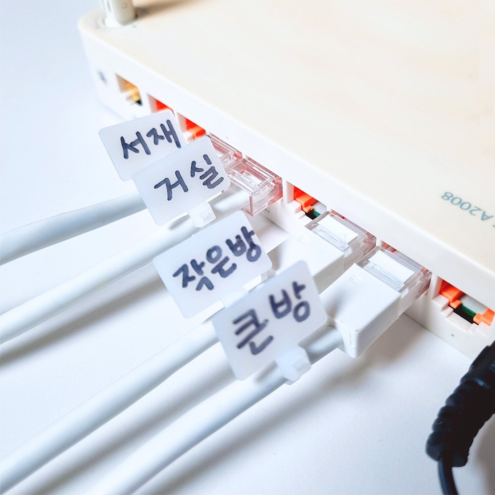 네임타이 100개 케이블 태그 마크 전선 라벨 배선 랜선 인터넷선 이름표 가로형 - 상세 이미지 2