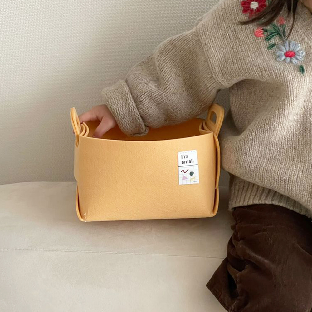 코드86 펠트바구니 장난감 소품정리 패브릭바구니 수납 바스켓 S