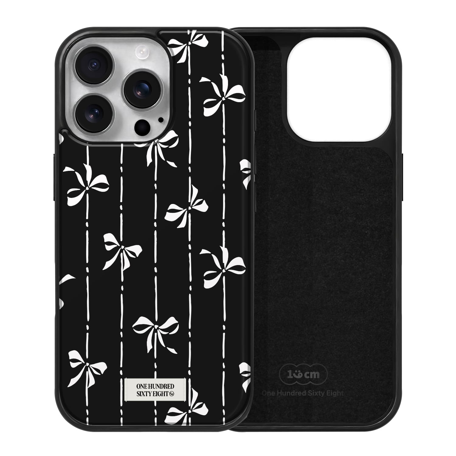 아이폰15 프로 맥세이프 케이스 스웨이드 리본 스트라이프 화이트 - 상세 이미지 2