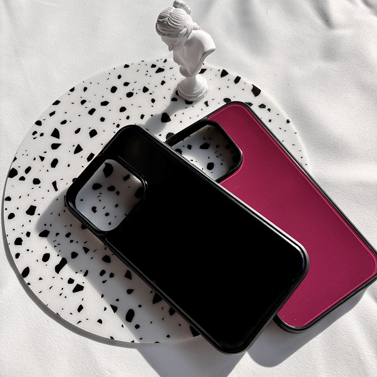 아이폰15 프로 케이스 하드 단색 스웨이드 체리 블라썸 - 상세 이미지 2