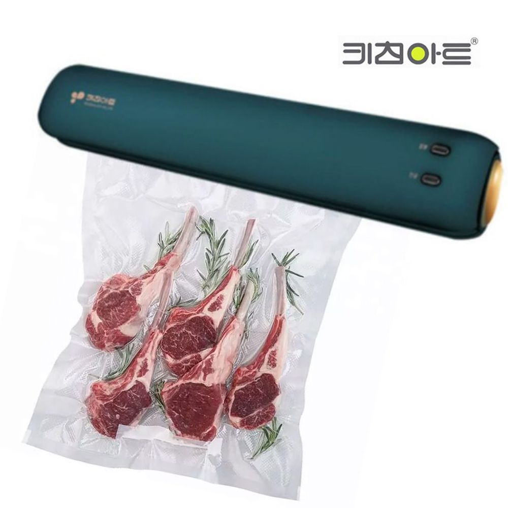 가정용 28cm 컴팩트 음식 키친아트3800청록 진공 포장기 생선 랩기 : 에스텍솔루션