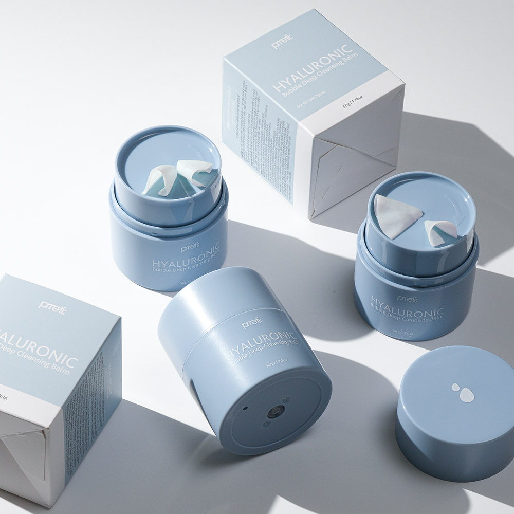 프레티 히알루로닉 버블 딥 그라인딩 클렌징밤 50g(폼+오일+밤 3in1)깎아쓰는 클렌징