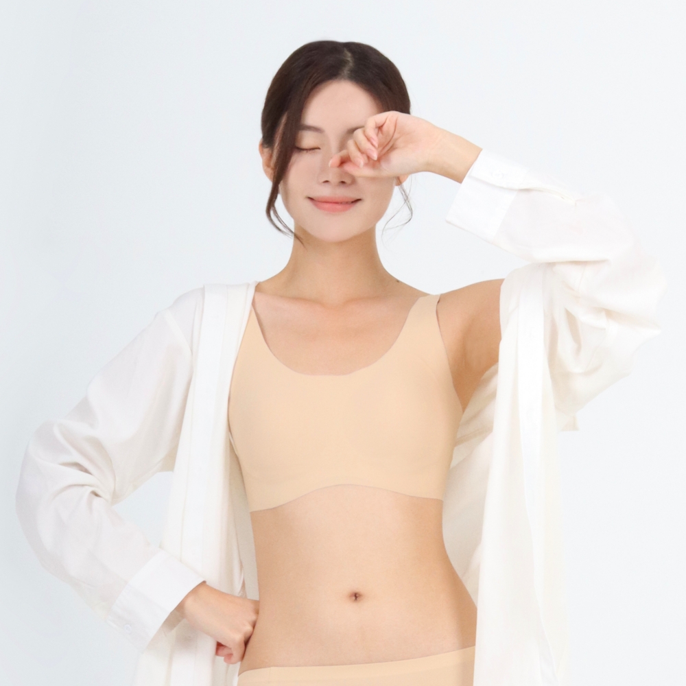 더조이브라 이지프레스 미니마이저 가슴작아보이는 압박브라 큰가슴 모아주는 심리스 스포츠 보정 이미지 1