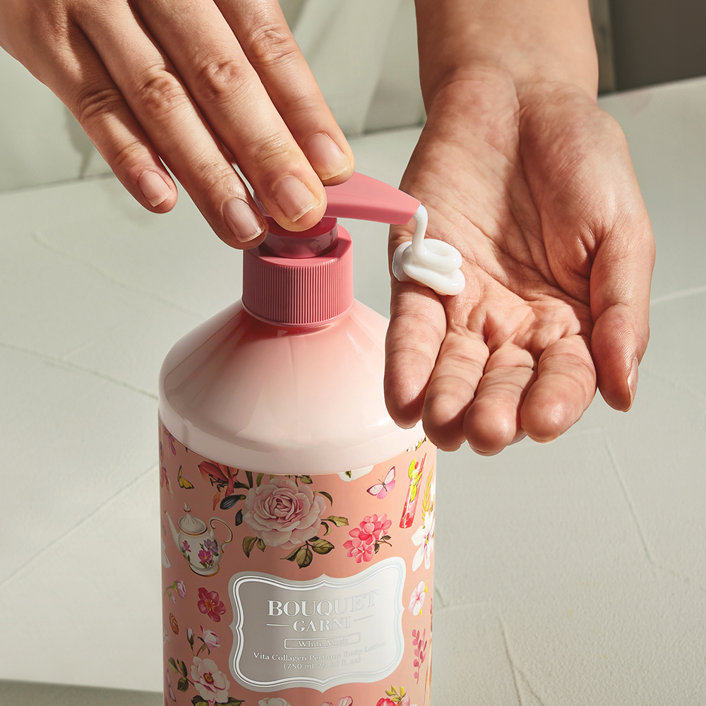 [2개] 부케가르니 비타콜라겐 퍼퓸 바디로션 750ml 화이트머스크 향 이미지 2