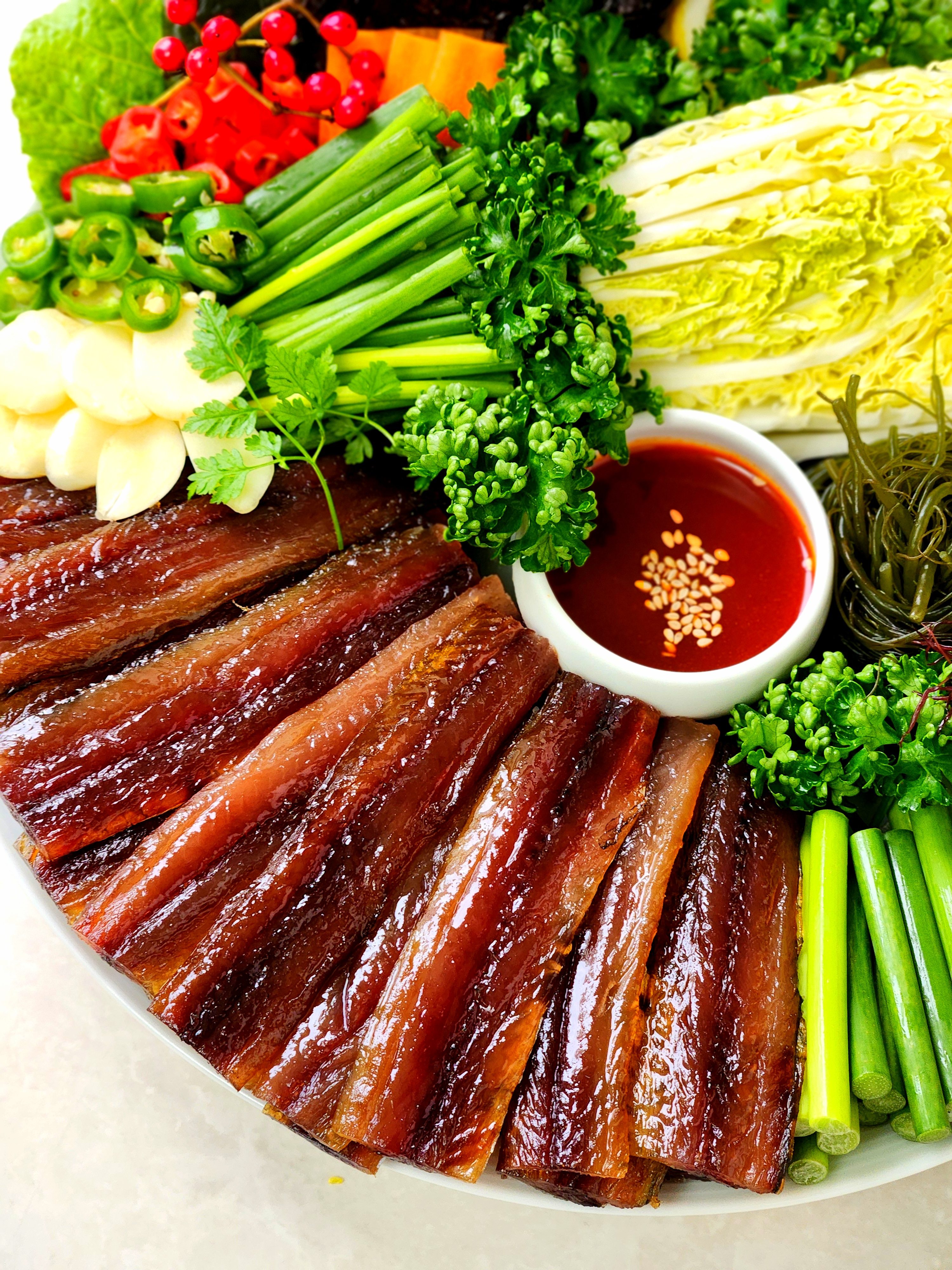 포항 구룡포 꽁치 청어 과메기  해초 야채세트