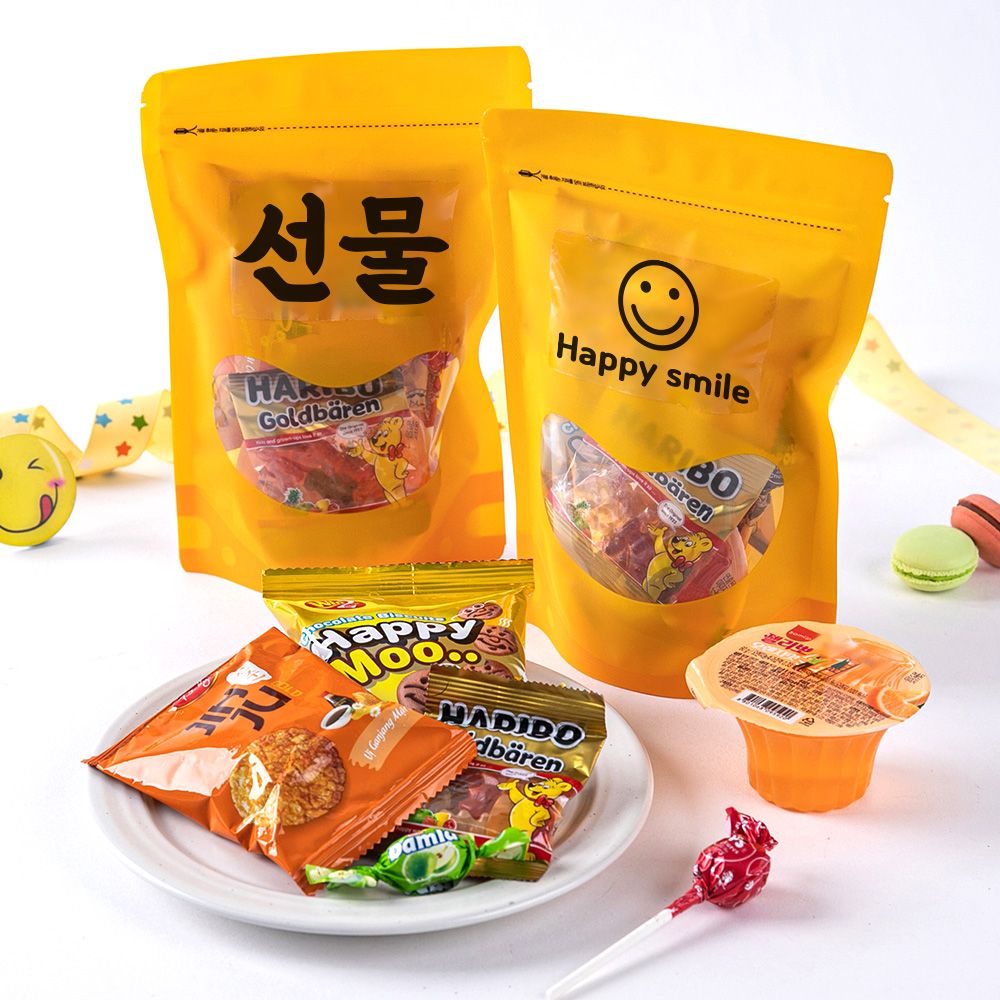 더하모니 옐로우 지퍼팩 간식 세트(소) 어린이집 교회 학교 과자 세트 - 메인 이미지