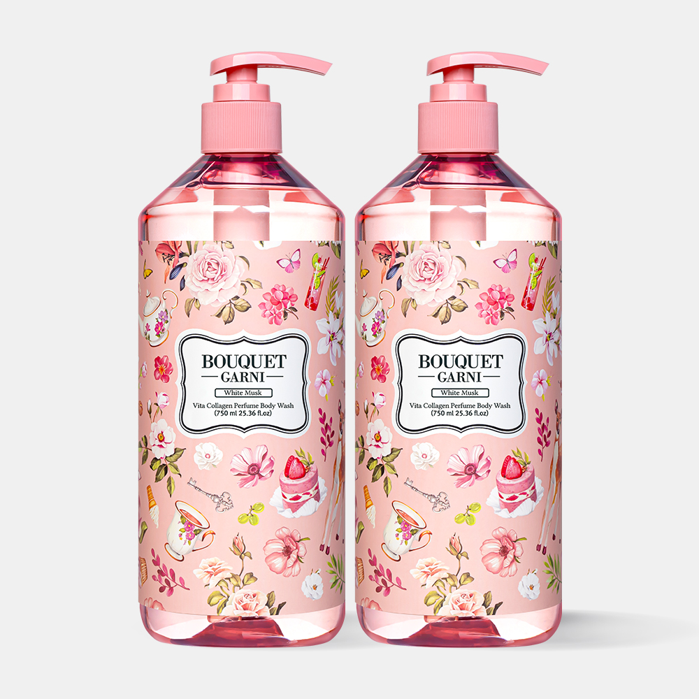 [2개] 부케가르니 비타콜라겐 퍼퓸 바디워시 750ml 화이트머스크 향