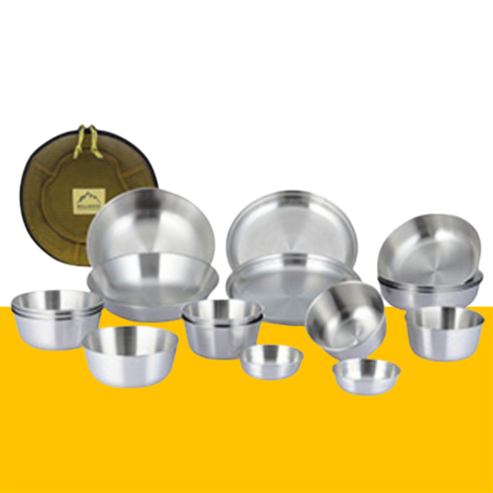 벨락 캠핑 스텐 나눔 접시 그릇 세트 파우치 포함 18p 캠핑플레이트