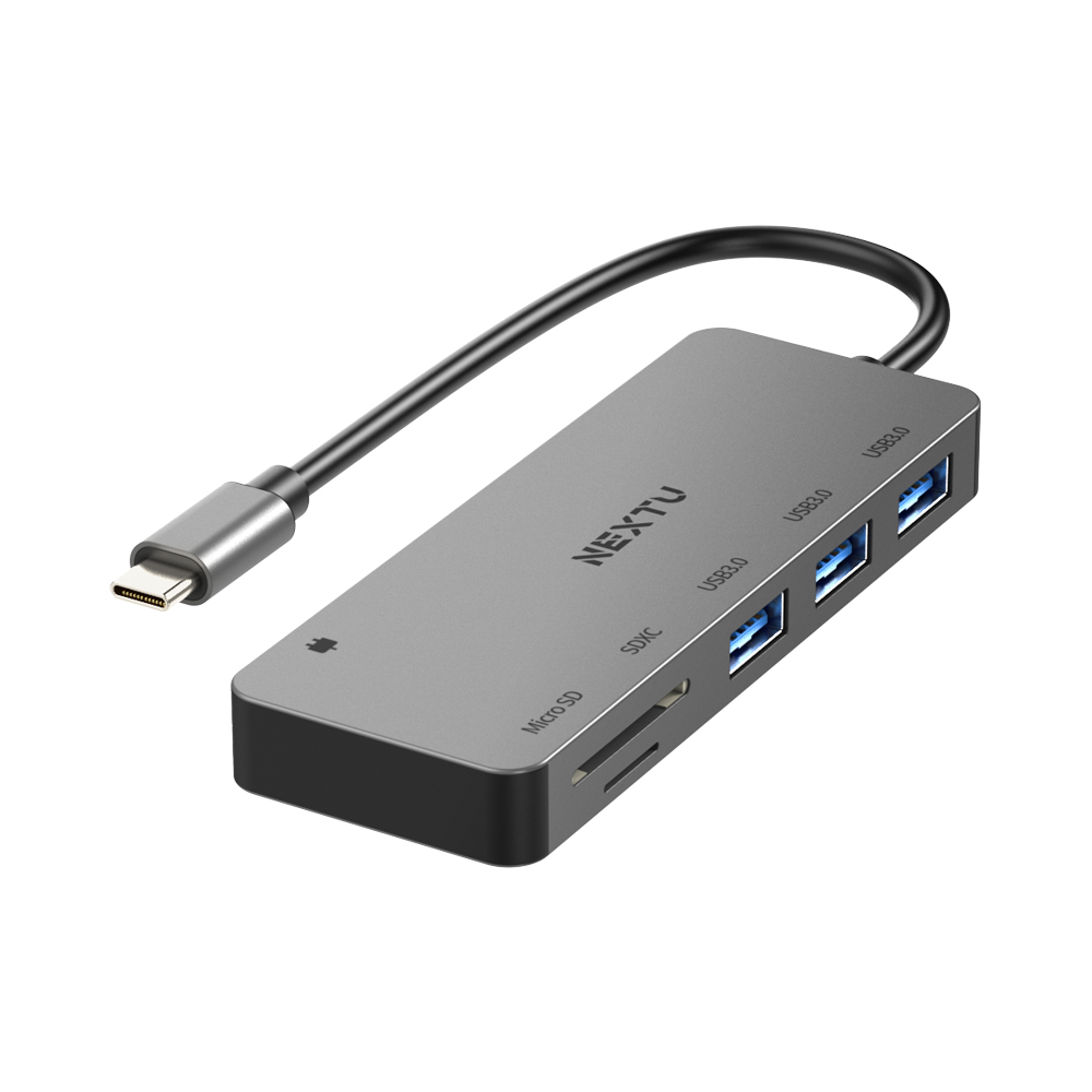 넥스트유 카루단 6in1 C타입 USB 3.0 멀티 포트 허브 카드 리더기 PD 100W