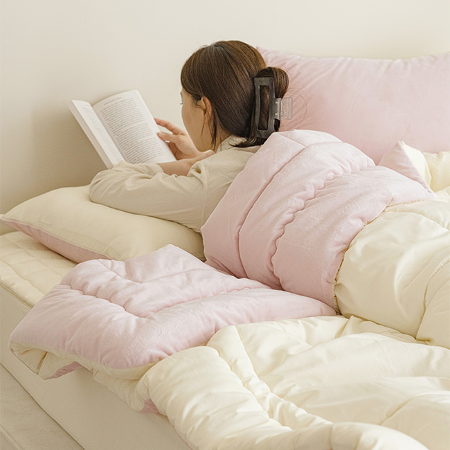 웰포그니 따뜻한 극세사 겨울 이불베개세트 SS