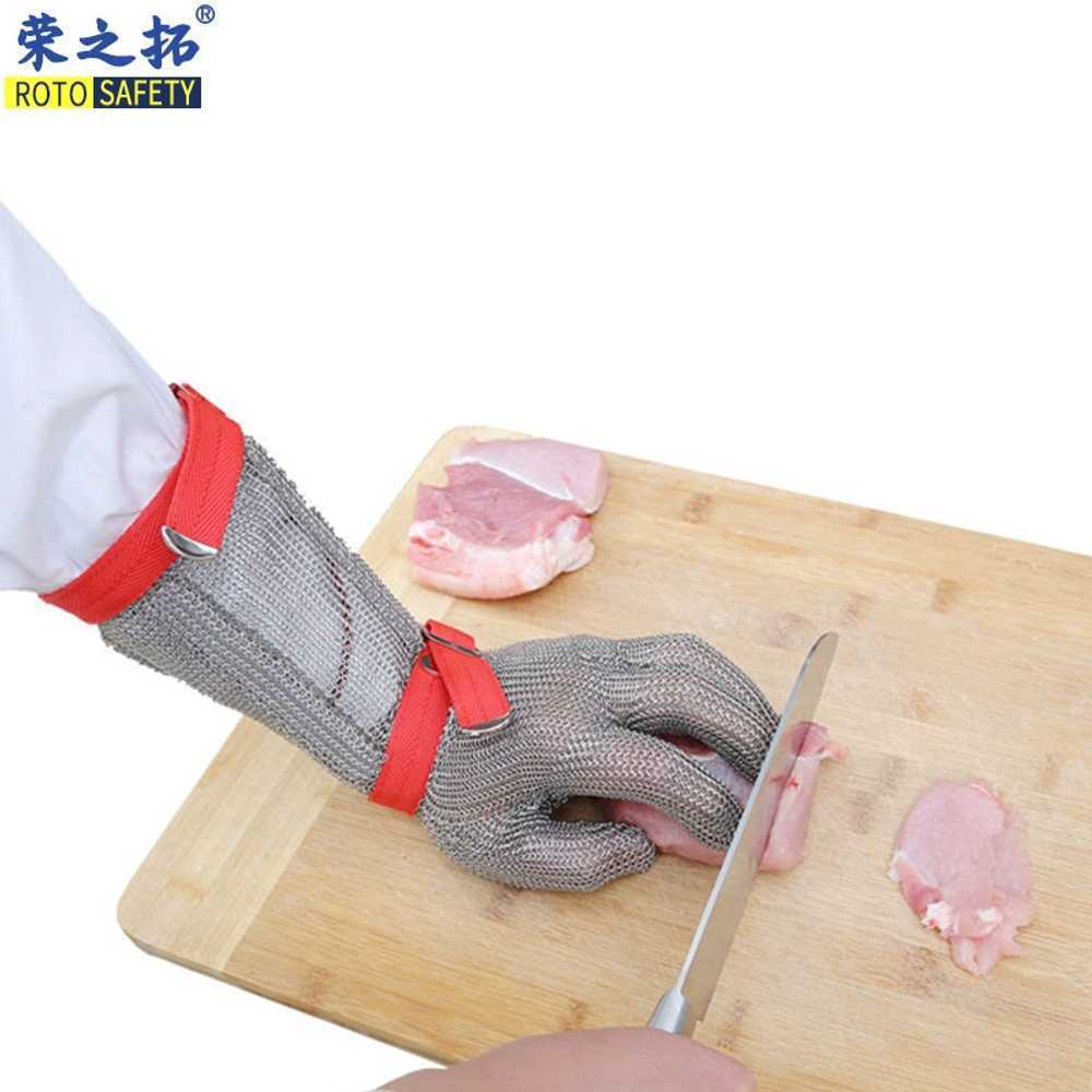 베임 방지 장갑 절단 자상 작업 손 보호 주방 쇠그물 8cm - 상세 이미지 2