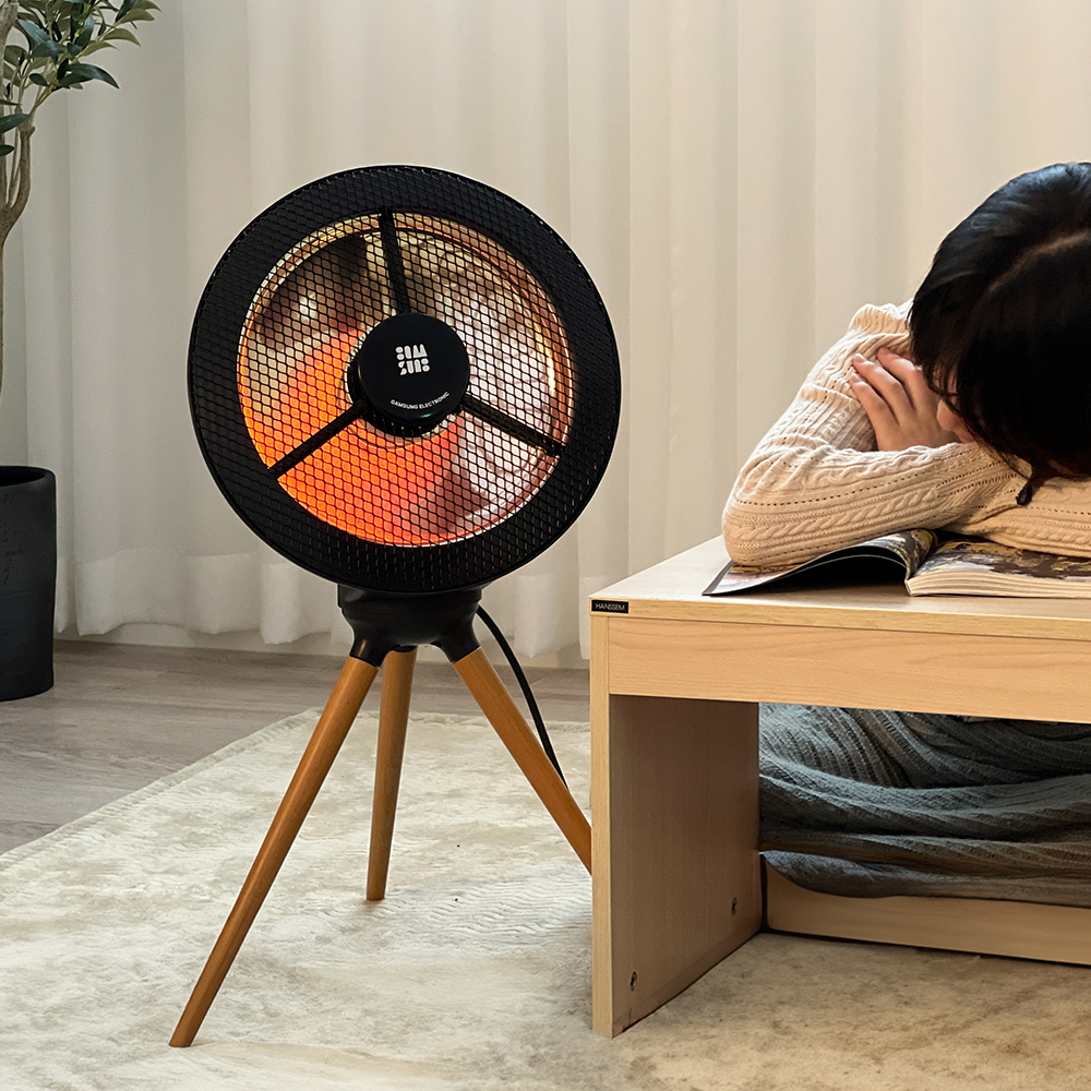 1구 하이라이트 전기히터 감성 인테리어 캠핑 삼발이 전기 난로 사무실 1인용 발난로