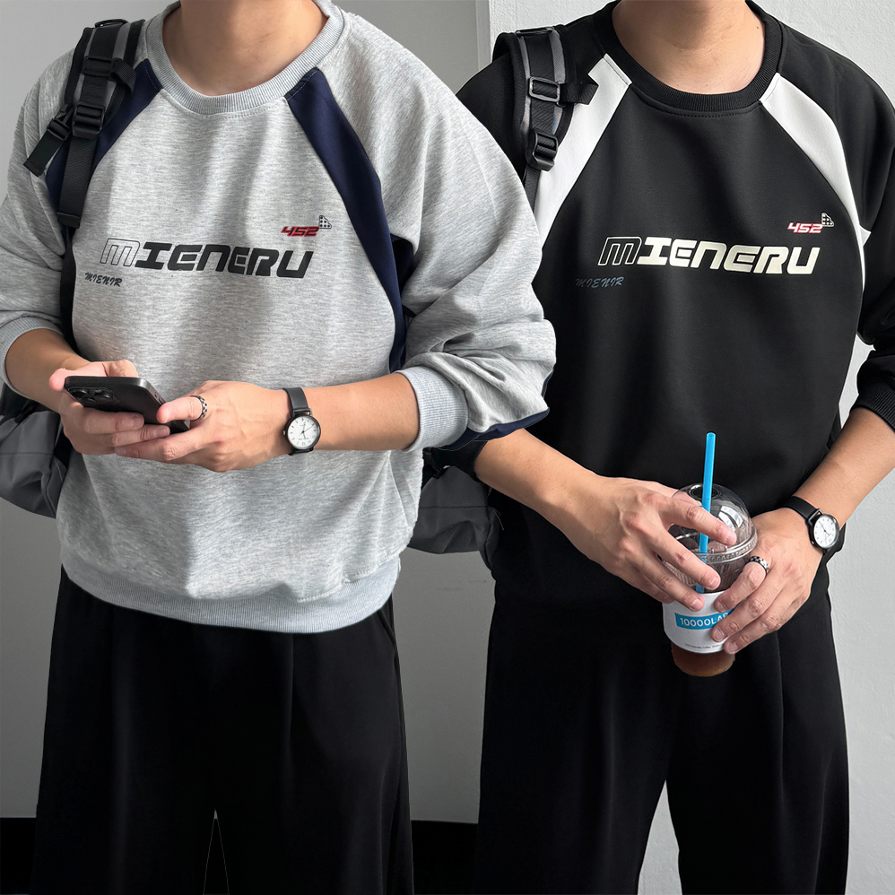 1+1 블록코어 커플맨투맨 어깨넓어보이는옷 - 상세 이미지 3