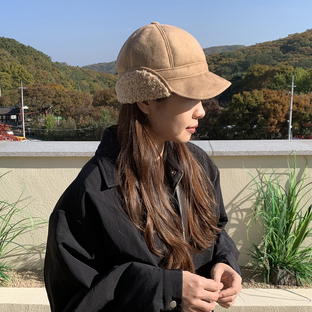 스웨이드 양털 방한모자 이어머프 캡 귀도리모자 방한모 겨울 군밤모자 장수 귀마개 트루퍼햇