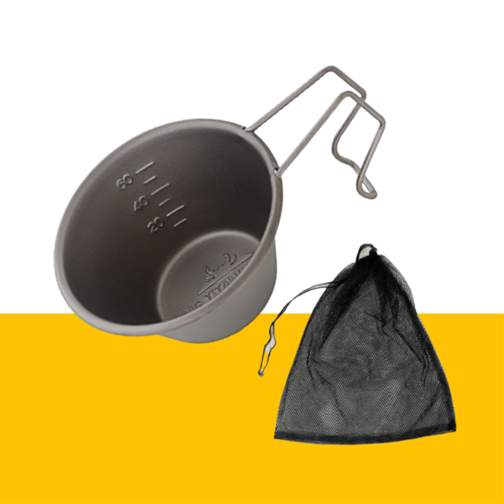 AMG 시에라 컵 타타늄 소주잔 메쉬 파우치 포함 캠핑컵