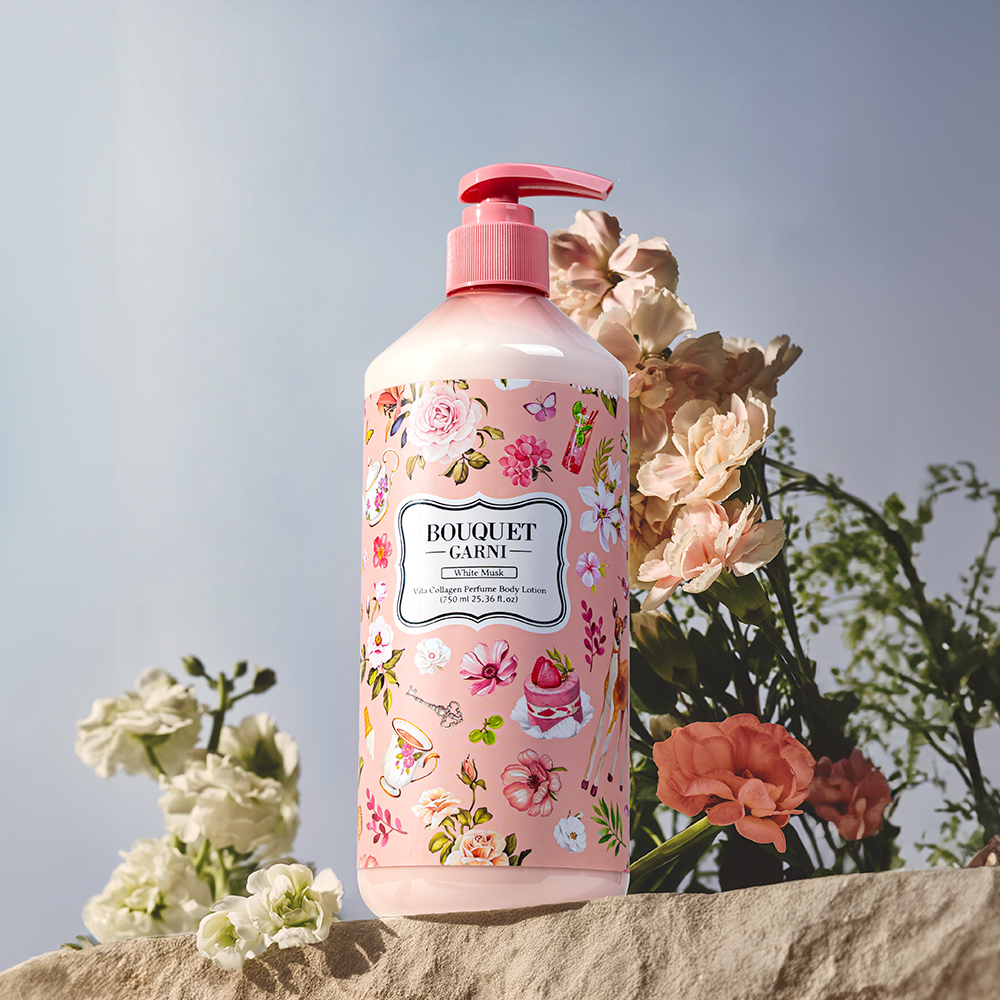 [2개] 부케가르니 비타콜라겐 퍼퓸 바디로션 750ml 화이트머스크 향 이미지 4