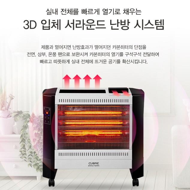 사무실전기히터 가정용 히터 온열기 거실 난방기 카본난로 - 상세 이미지 4