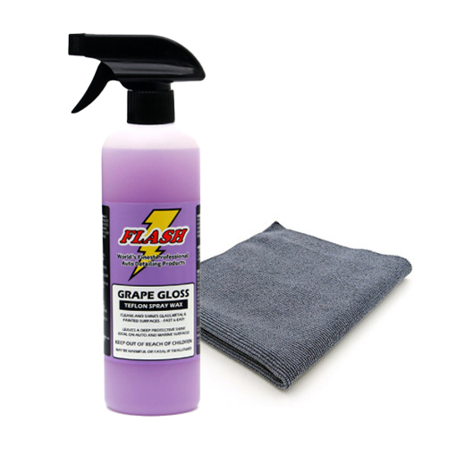 플래시왁스 그레이프글로스 물왁스 퀵디테일러 500ml+스피드폴리쉬 1장