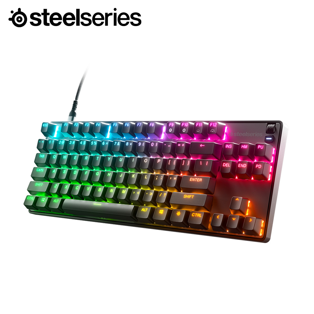 스틸시리즈 Apex 9 TKL US 유선 광축 기계식 게이밍 키보드 비키타입 핫스왑 PBT 키캡 키압 조절