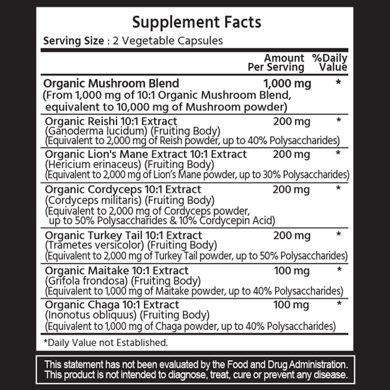 마이라이프 내추럴스 버섯 컴플렉스 10000mg 120 야채캡슐 - 상세 이미지 2