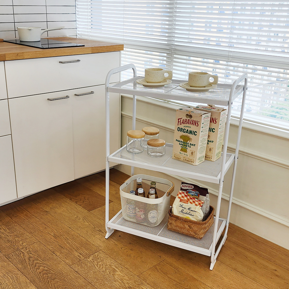 철제선반 스탠딩 메탈 수납 거실 다용도실 베란다 선반 3단