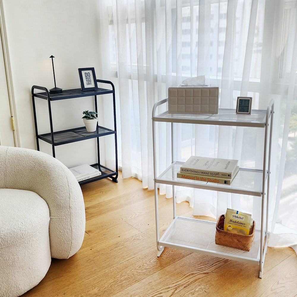 철제선반 스탠딩 메탈 수납 거실 다용도실 베란다 선반 3단