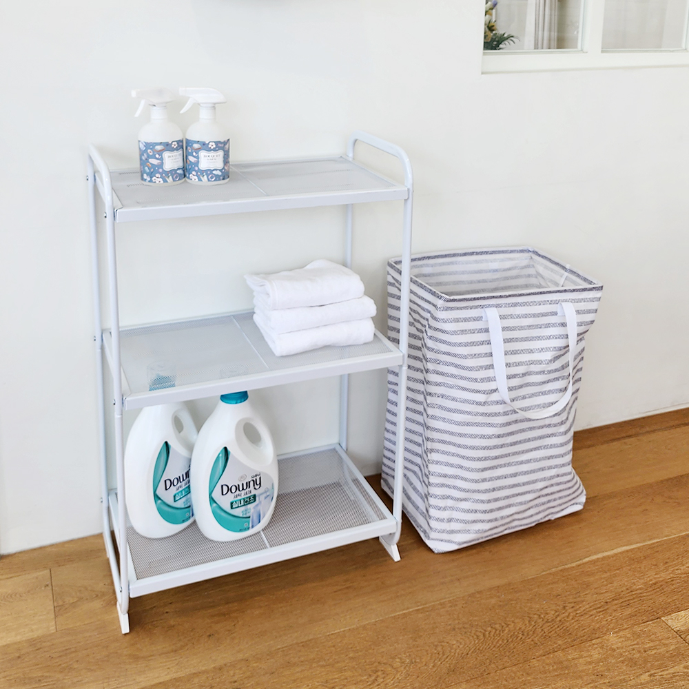철제선반 스탠딩 메탈 수납 거실 다용도실 베란다 선반 3단