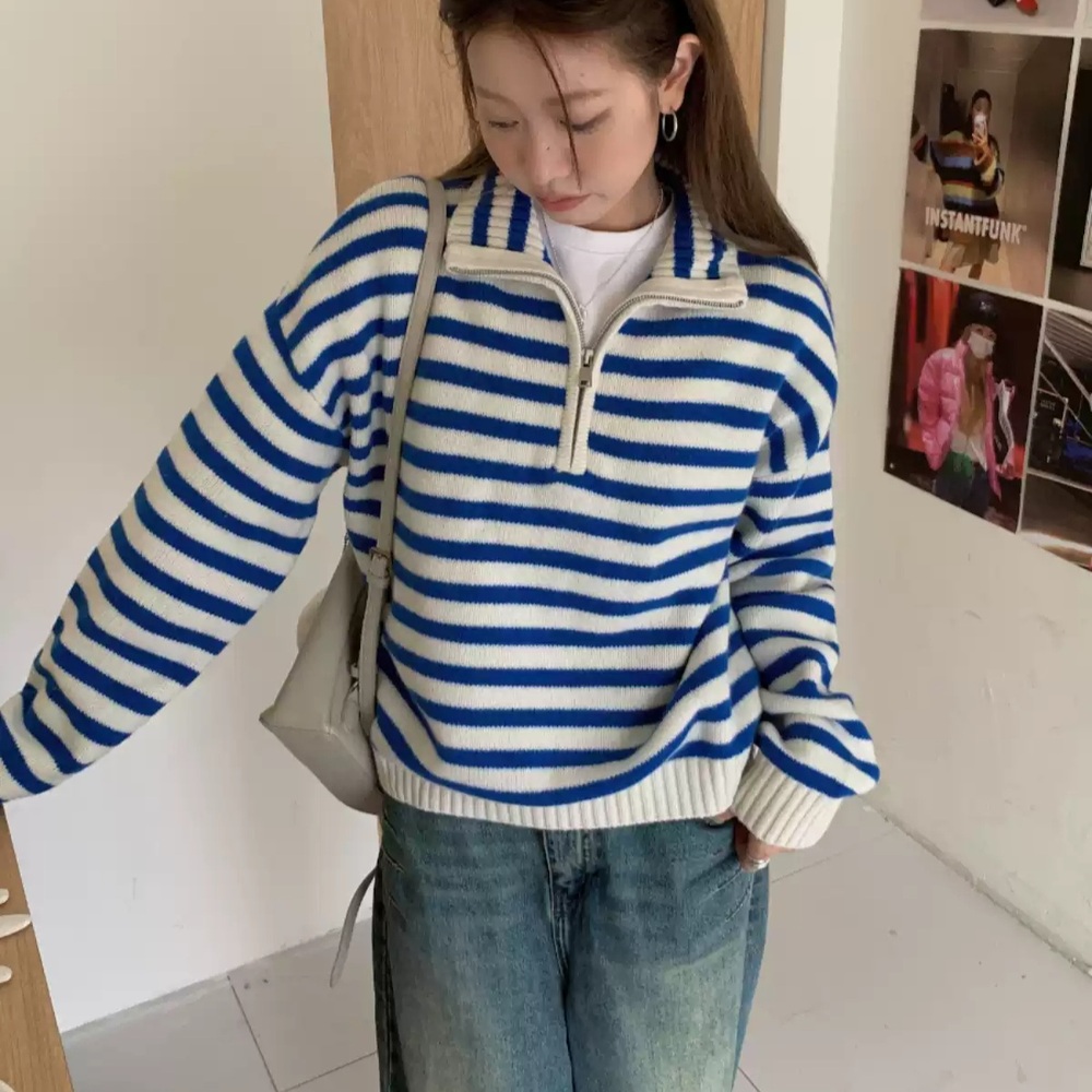 스캔들 78화 김유이 니트 스웨터 박지연 스트라이프 집업 의상 옷 패션 - 메인 이미지