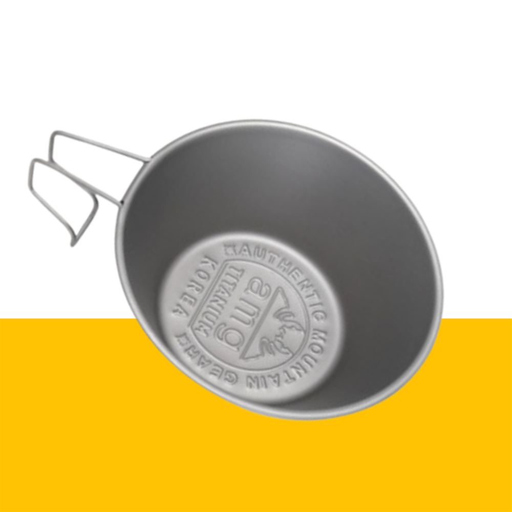 AMG 티타늄 시에라 컵 고정 370ml 파우치 포함 티탄 캠핑 컵