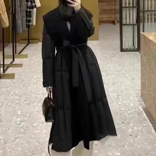 벨티드 덕다운100 겨울 울100 구스패딩코트 - 상세 이미지 3