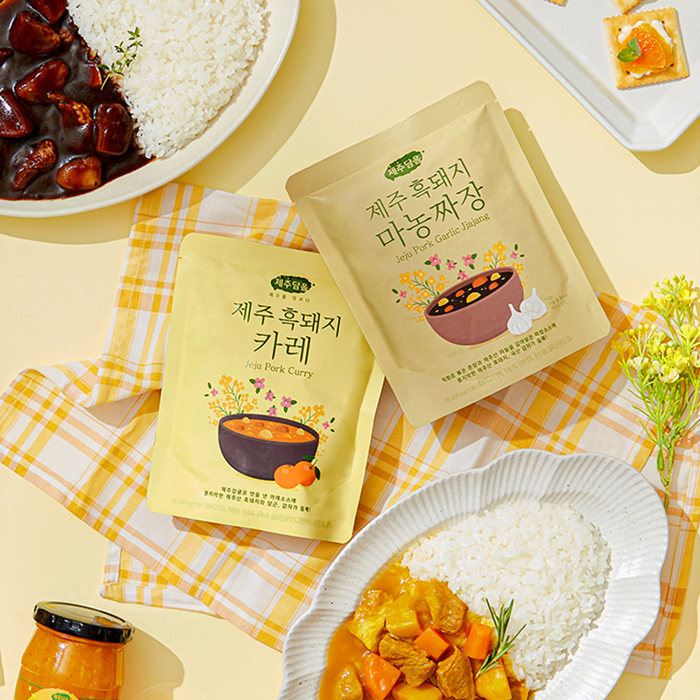 [1+1] 오뚜기 제주흑돼지 카레 짜장 SET 2팩 250g 제주도특산품 레토르트 캠핑