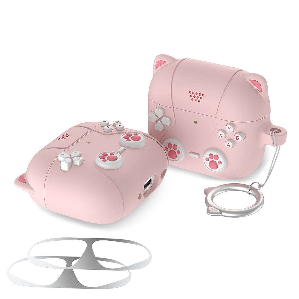 에어팟4 조이팟 젤리 케이스 4세대 철가루 방지 스티커 카라비너 세트 호환