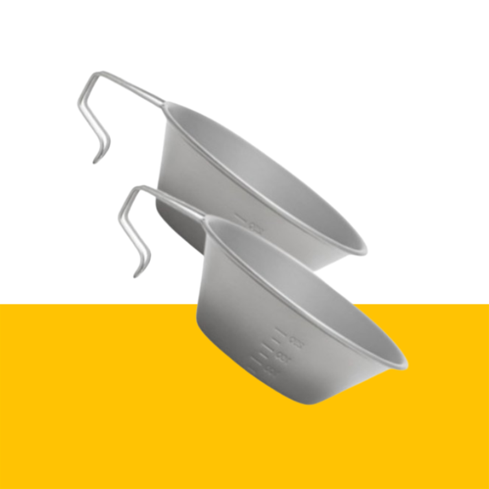 AMG 티타늄 시에라 컵 1+1 고정 파우치 제공 티탄 캠핑 컵 150ml