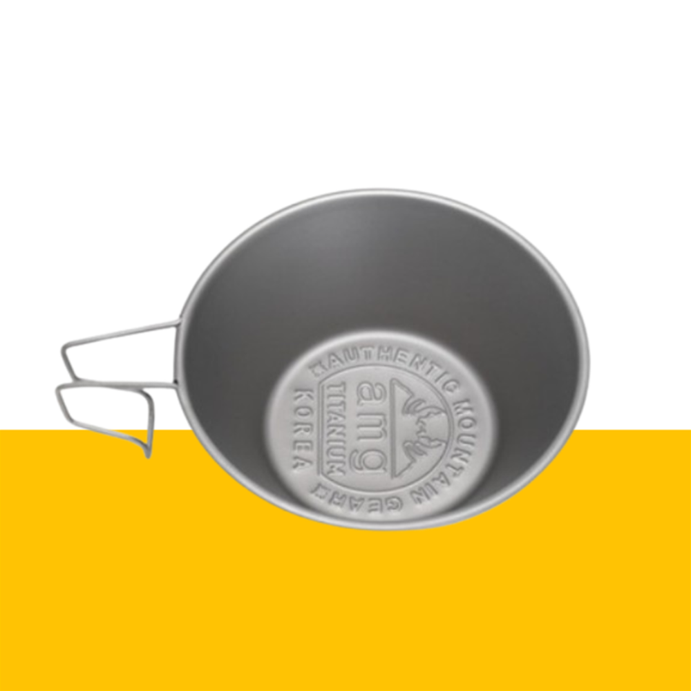 AMG 티타늄 시에라 컵 고정 파우치 포함 티탄 캠핑 컵 230ml