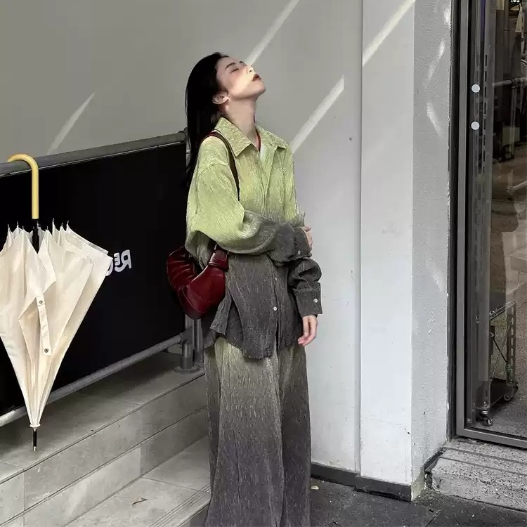 다리미 패밀리 10화 왕지혜 투피스 세트 이미연 그라데이션 가을 의상 옷 패션 - 상품 이미지
