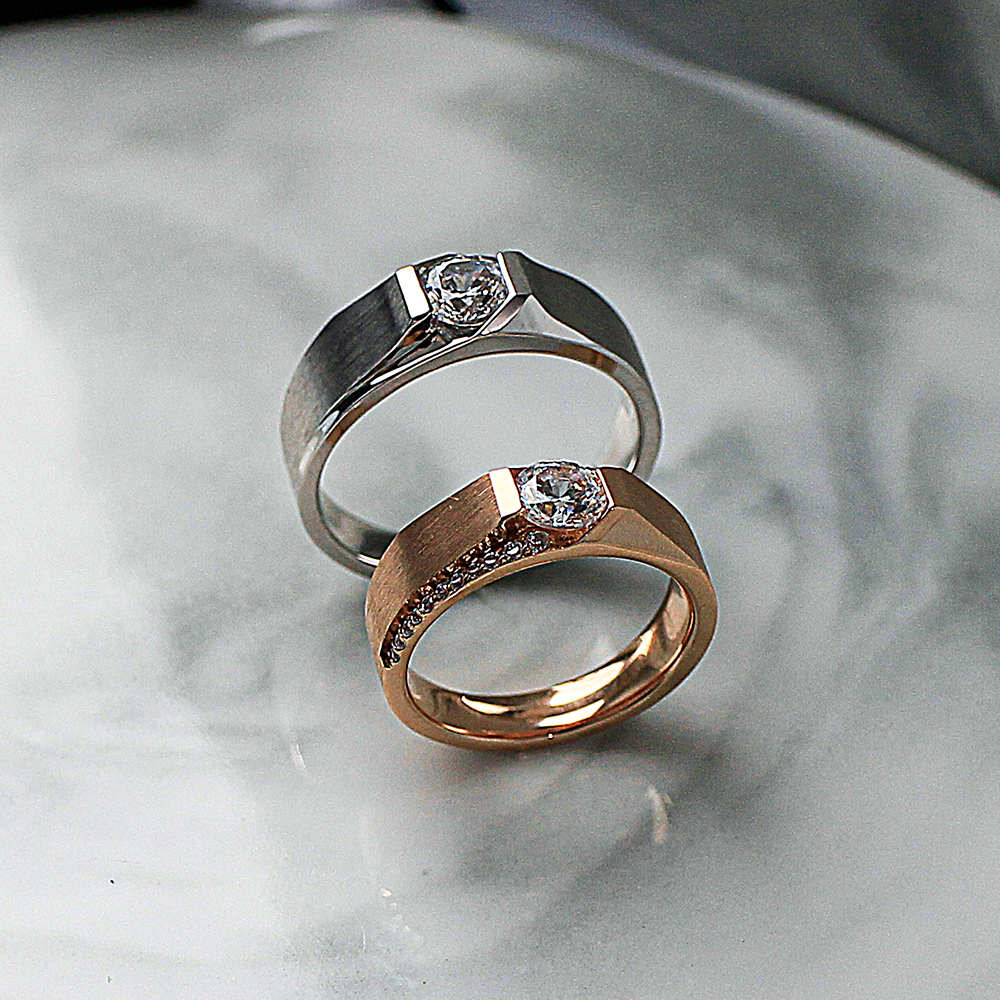 5부 천연 다이아 커플링 GIA 무광 텍스쳐 반지 예물 결혼 웨딩 선물