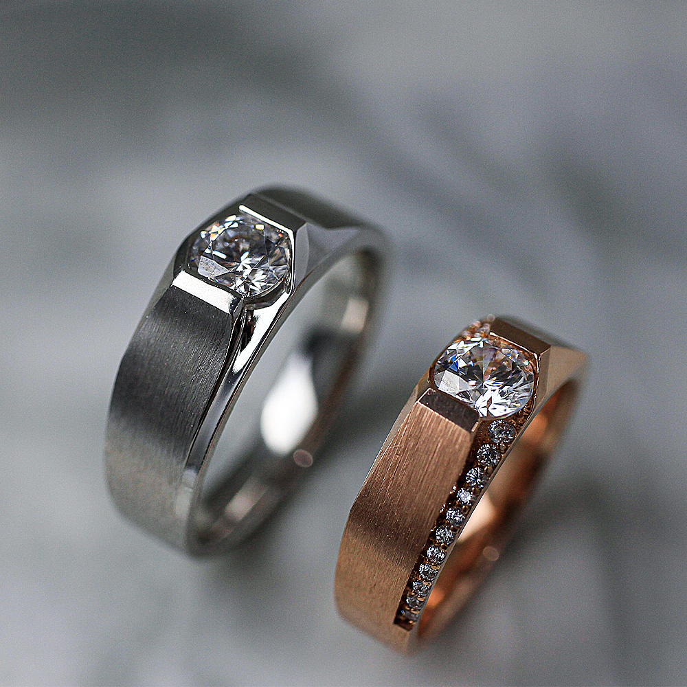 5부 천연 다이아 커플링 GIA 무광 텍스쳐 반지 예물 결혼 웨딩 선물