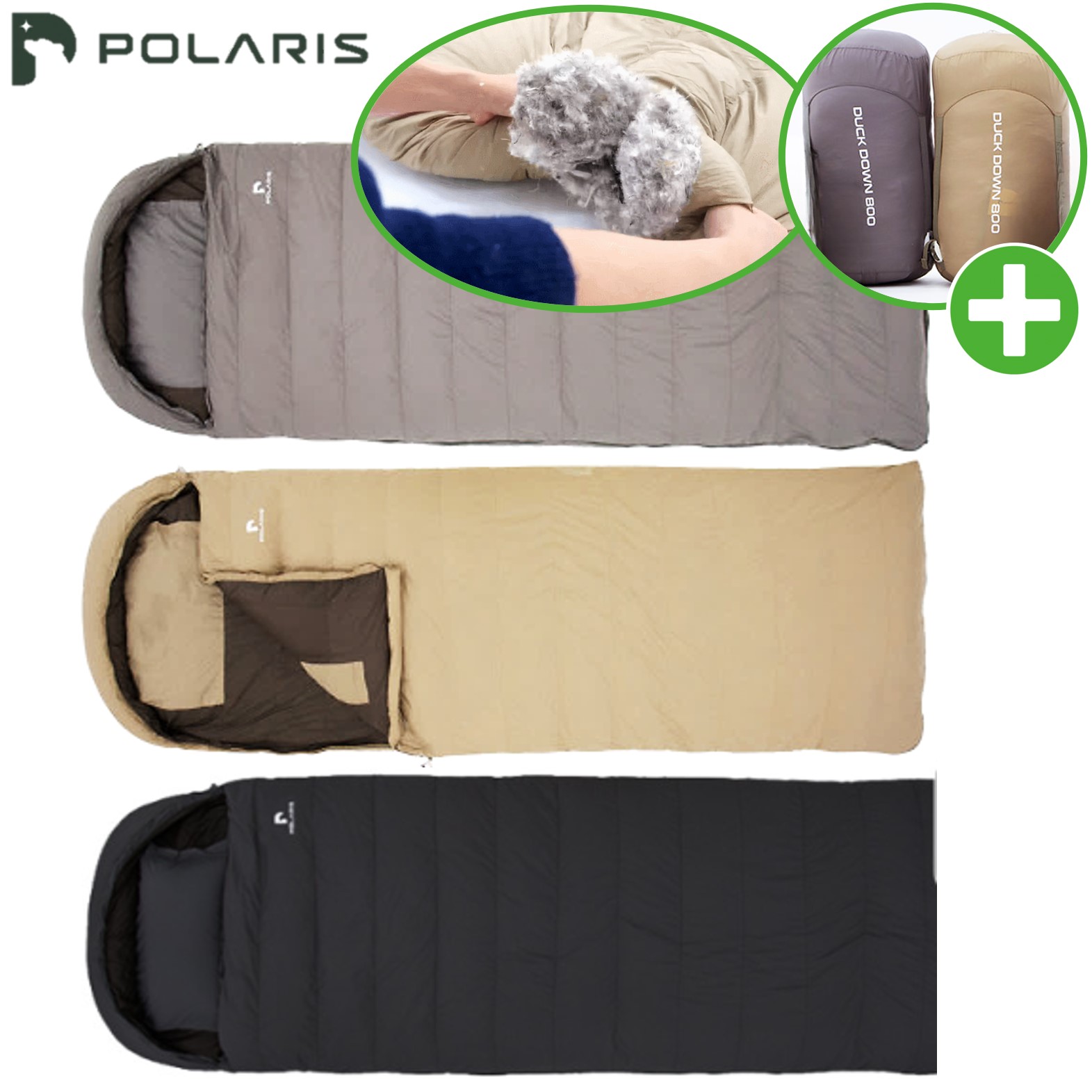 폴라리스 덕다운 800 침낭 오리털 백패킹 경량