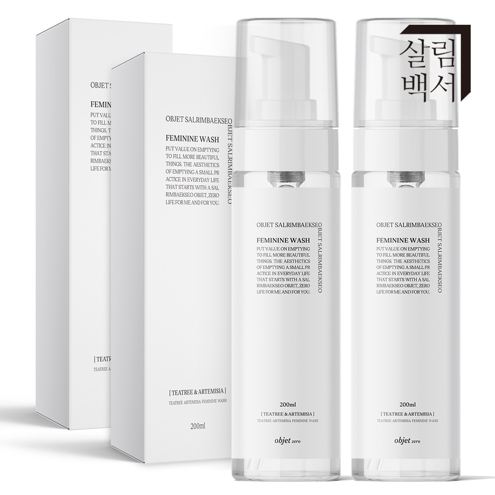 1+1 살림백서 오브제 제로 약산성 여성청결제 200ml 이너 페미닌 워시 Y존 - 메인 이미지