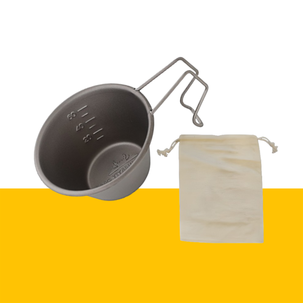 AMG 캠핑컵 시에라 타타늄 컵 소주잔 광목파우치 포함