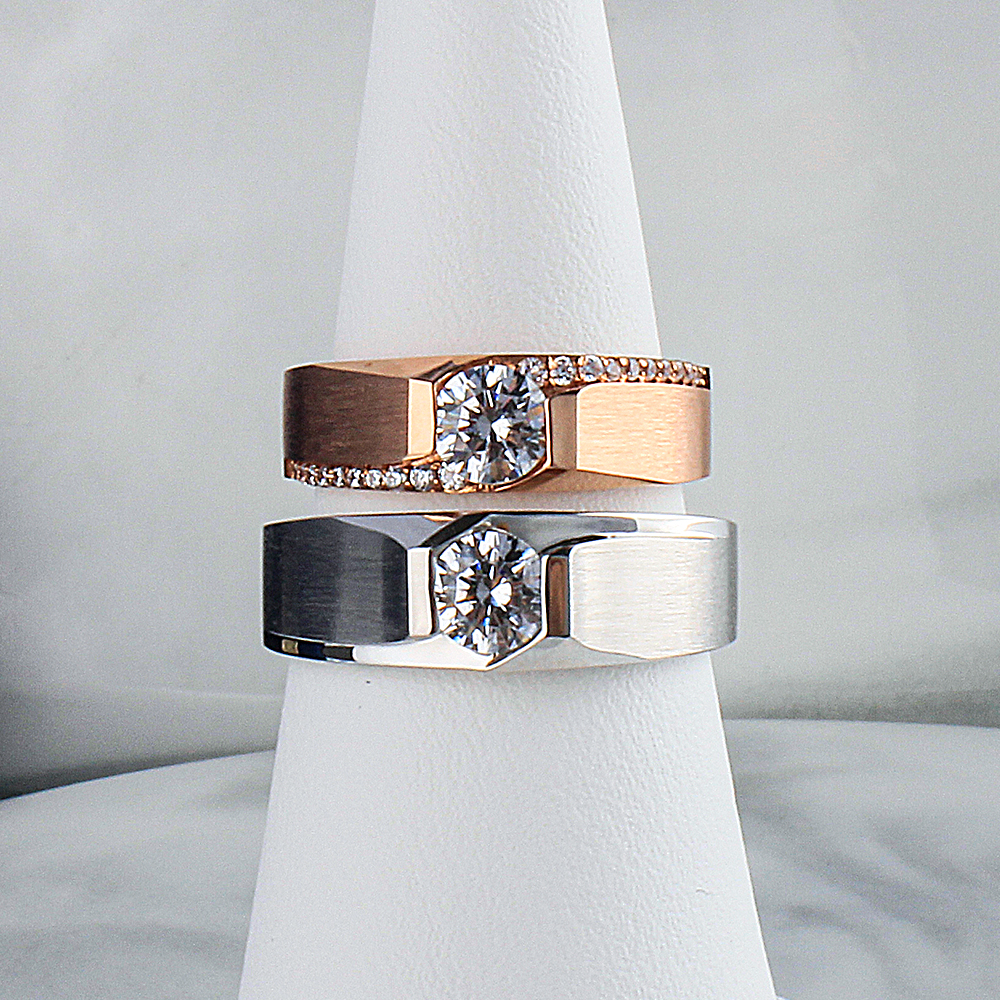 5부 천연 다이아 커플링 GIA 무광 텍스쳐 반지 예물 결혼 웨딩 선물