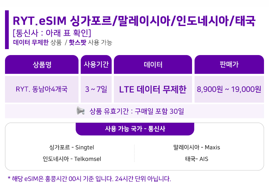 말레이시아 코타키나발루이심 eSIM Maxis 3일 5GB e심 로밍전화