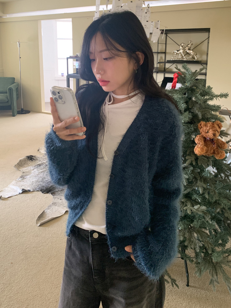 [*당일출고*주문폭주!/도톰/루즈핏] 묘이 솔잎 브이넥 니트 가디건 5color 상세 이미지 27