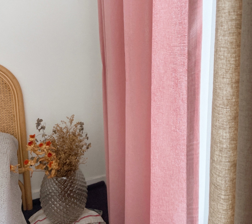 린넨 커튼 핑크 맞춤제작 아이방 여아 거실 작은방
